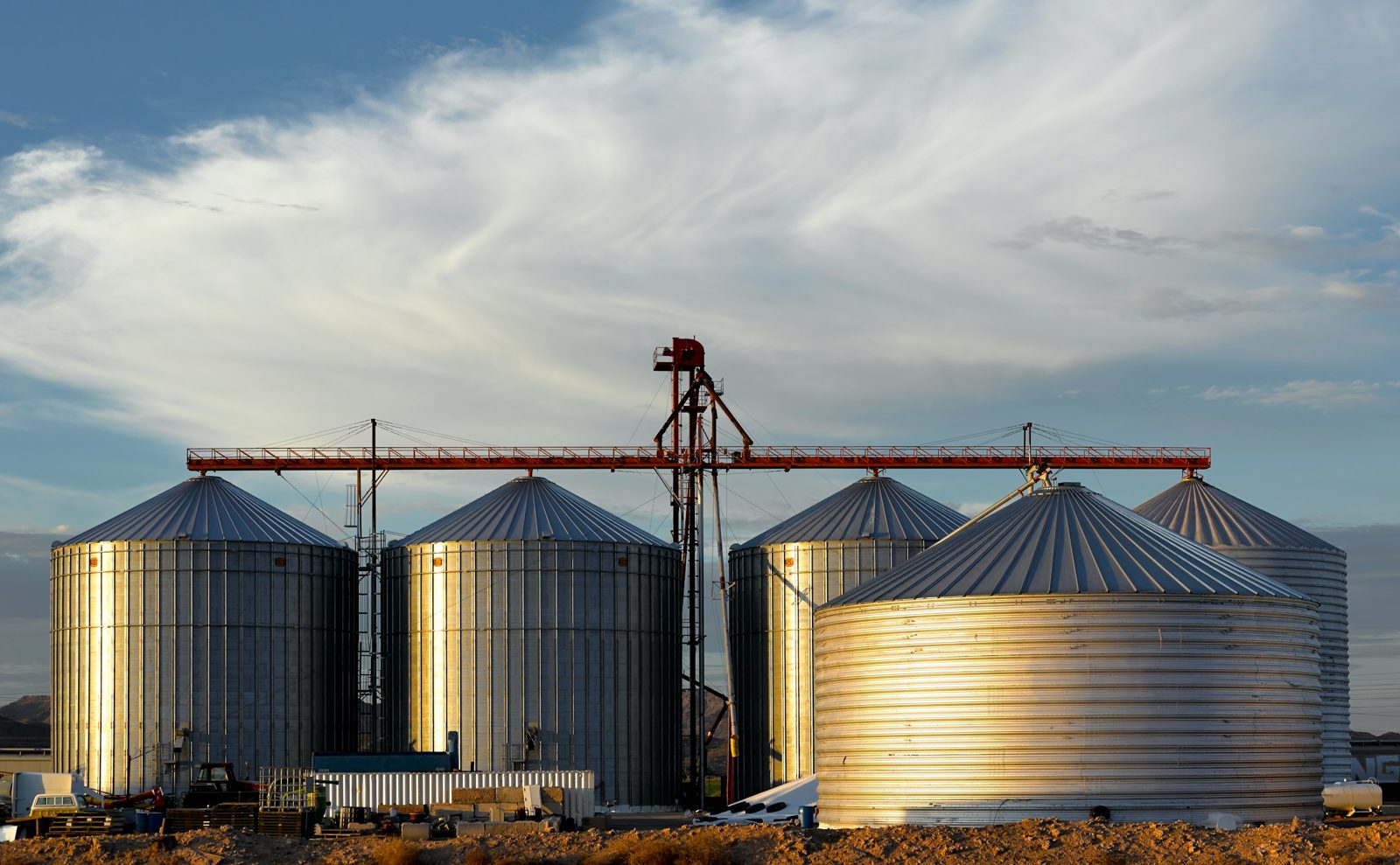 Grain storage silos